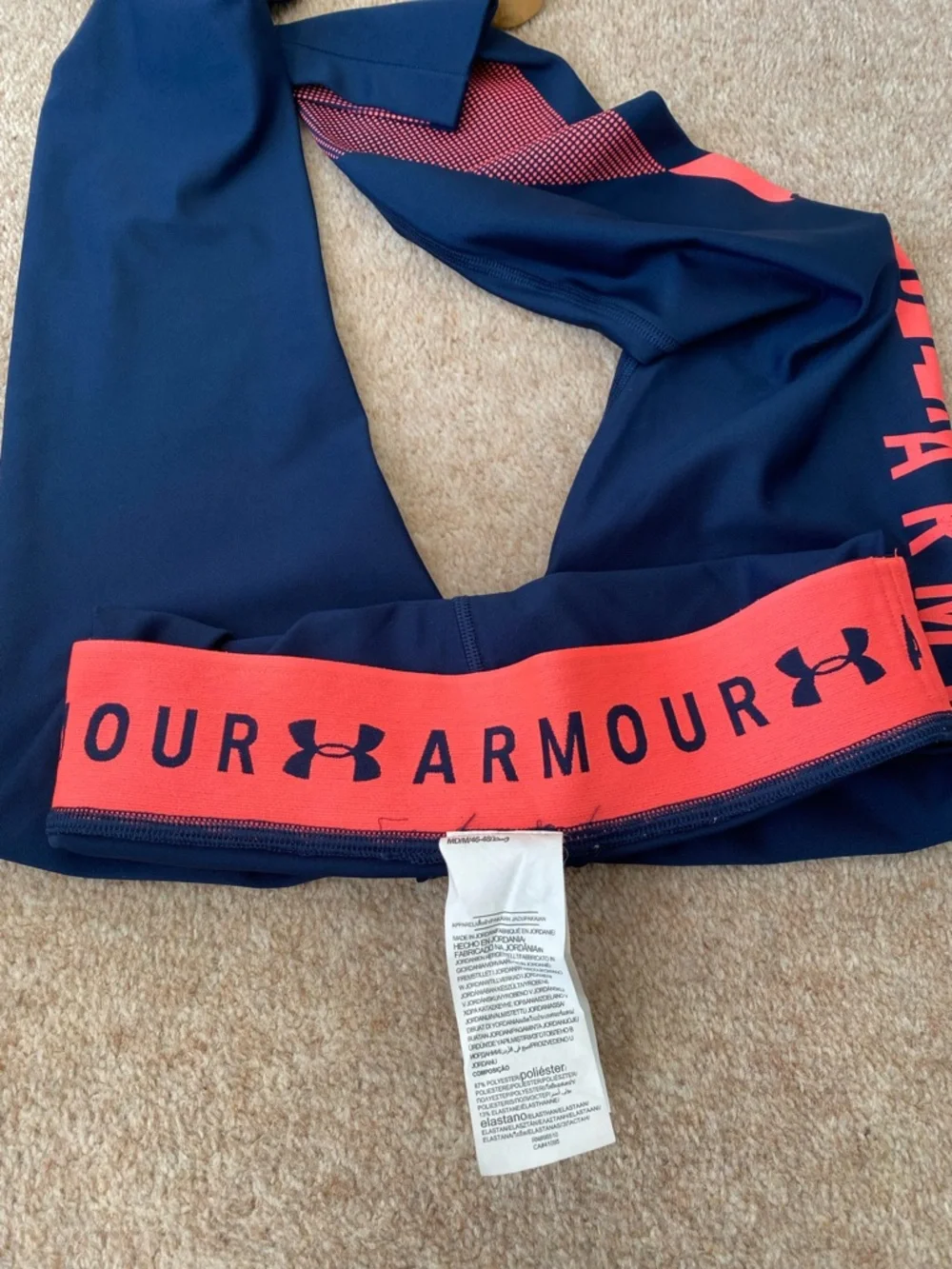 Under Armour Heat Gear Sport Navy Blue Compression Leggings Sportswear Sz M